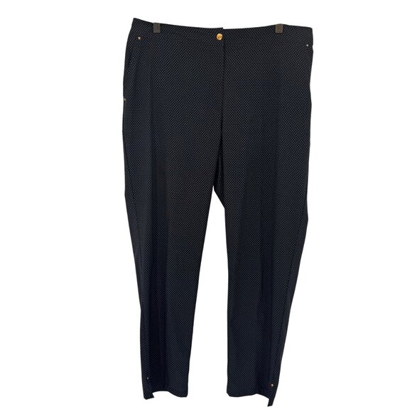 CHICOS 2 zenergy Womens Size large black Polka Dot Stretch Pull-On Ankle Pants - Picture 1 of 10